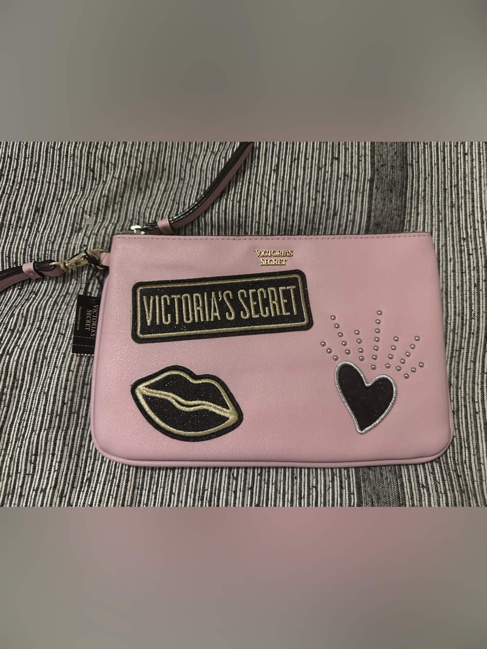 Victoria's Secret Pink Patch Wristlet Clutch